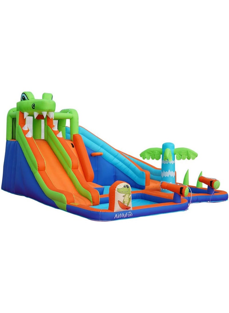 GT-Wheel Inflatable Twin Water Slide for Kids Outdoor Play Double the Fun (Crocodile) - Image 5