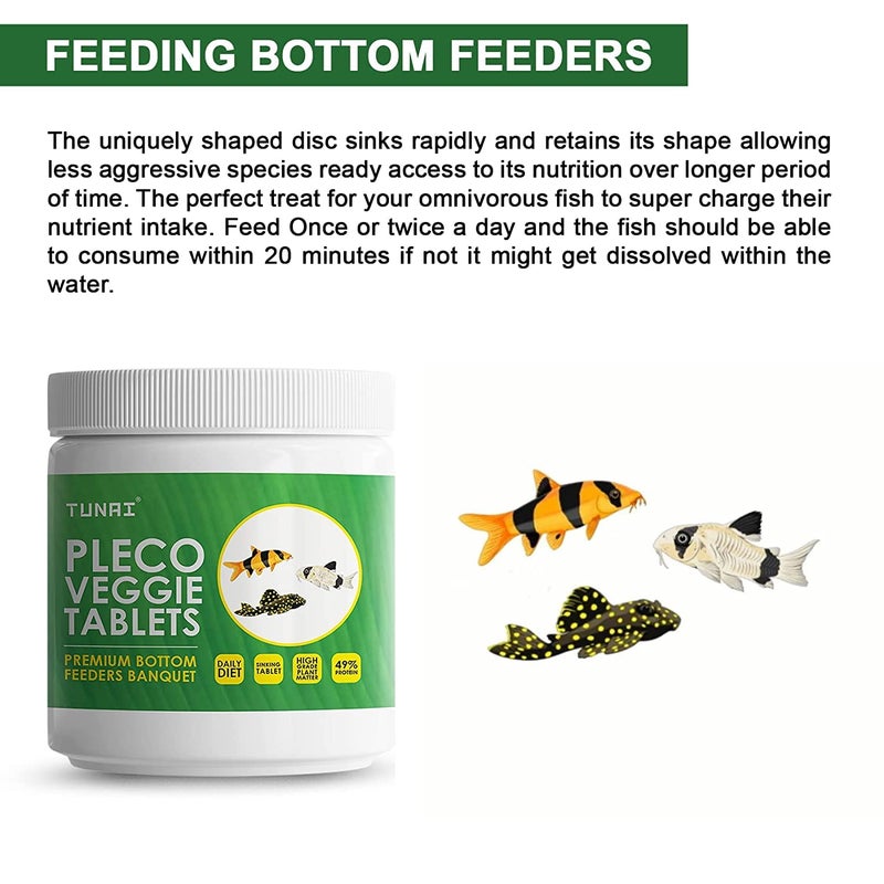 TUNAI Pleco Tablets |70 G| Algae Wafers Fish Food for Bottom Feeders Like PLECOTOMUS, Cory Catfish, LOACHES, Crayfish & Shrimps,All Life Stages - Image 5