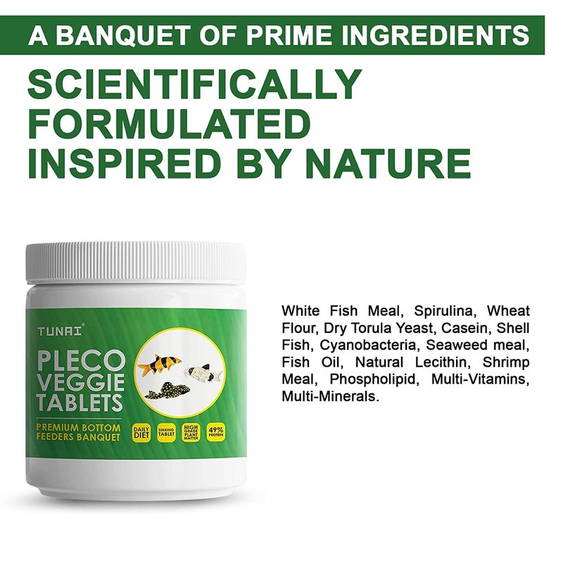TUNAI Pleco Tablets |70 G| Algae Wafers Fish Food for Bottom Feeders Like PLECOTOMUS, Cory Catfish, LOACHES, Crayfish & Shrimps,All Life Stages - Image 4