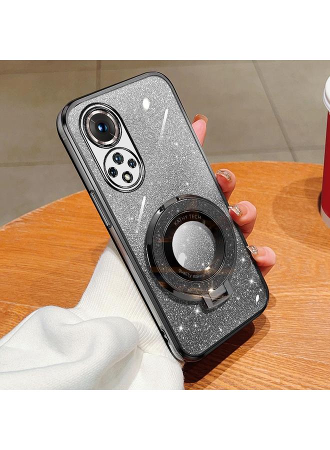 زبون جراب لهاتف Honor 50، جراب دائري من مادة TPU بحامل لامع متدرج مطلي - Image 1