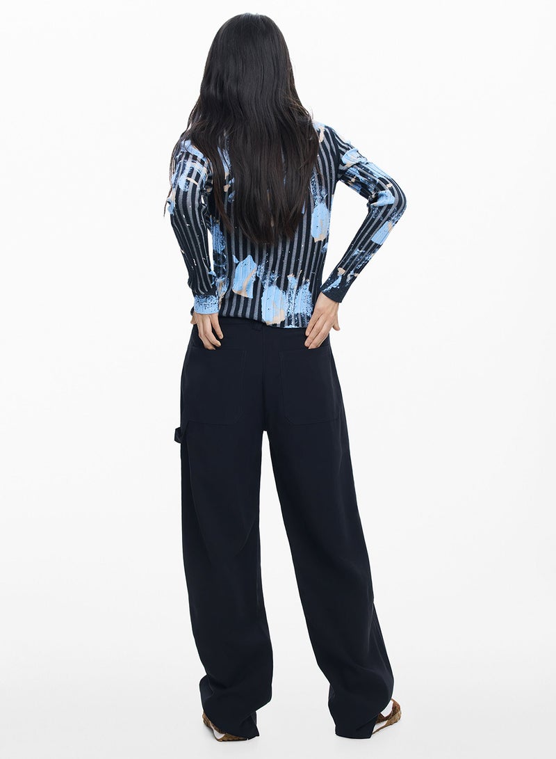 DESIGUAL Fine Sweater With Open Neckline, V-Neck With Three Buttons - Image 4