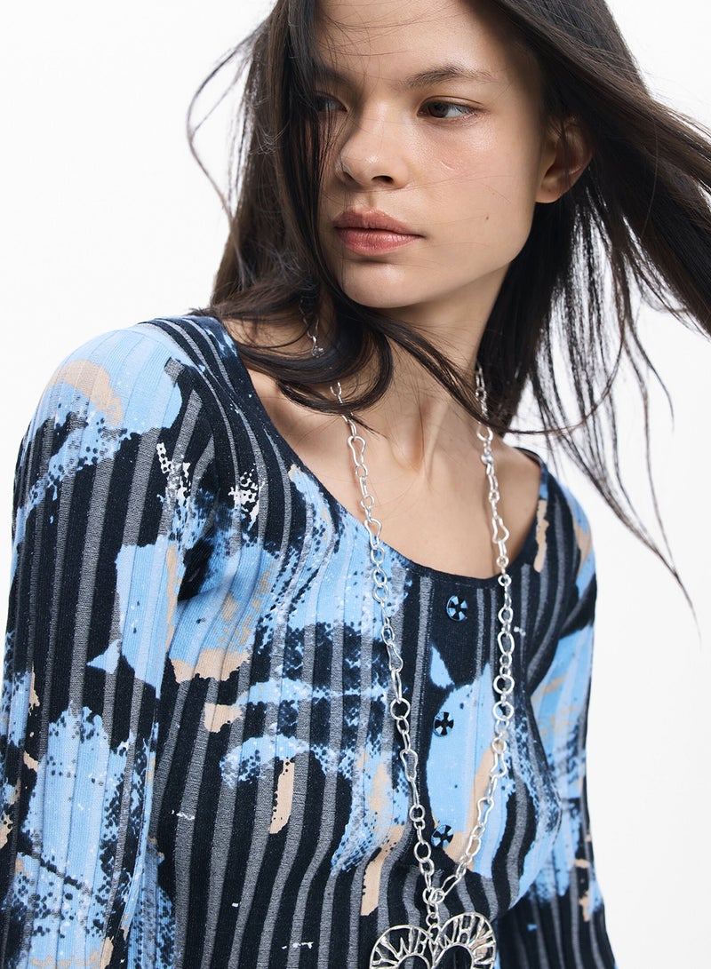 DESIGUAL Fine Sweater With Open Neckline, V-Neck With Three Buttons - Image 3
