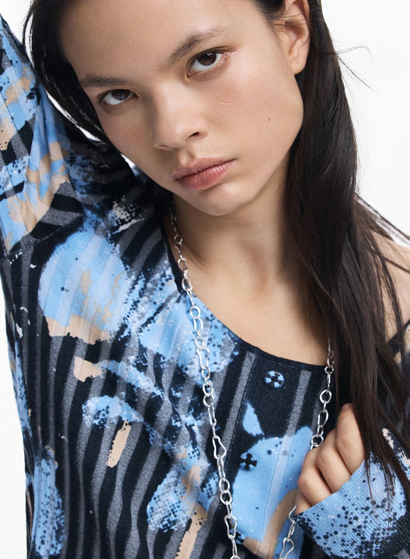 DESIGUAL Fine Sweater With Open Neckline, V-Neck With Three Buttons - Image 5