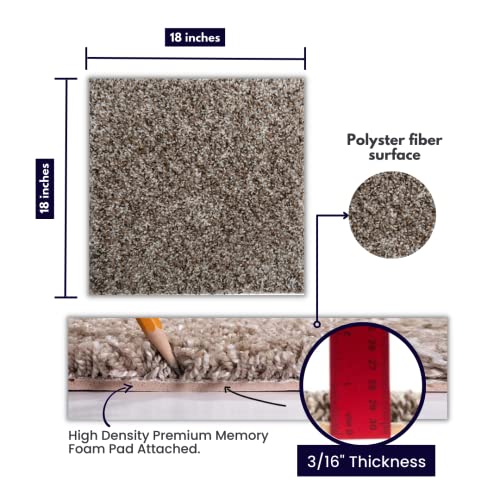 SMART SQUARES THE SIMPLE FLOORING SOLUTION Smart Squares Walk in The Park Premium Made in The USA Carpet Tiles 18x18 Inch, Soft Padded, Seamless Appearance, Peel and Stick for Easy DIY Installation (10 Tiles - 22.5 Sq Ft, 377 Lace Agate) - Image 2