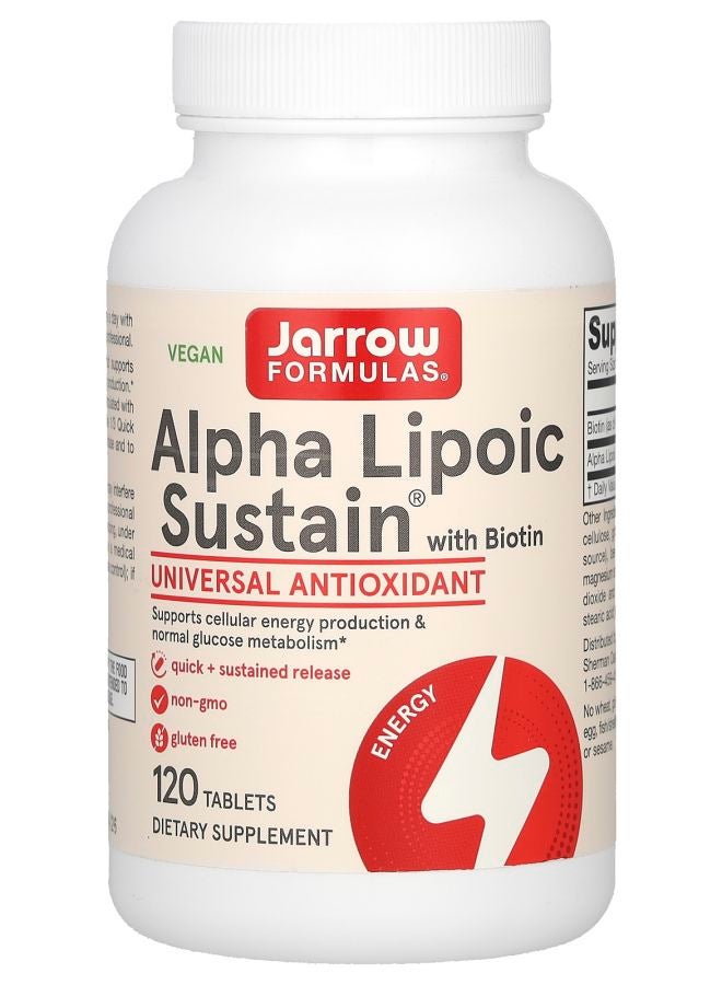 jarrow formulas Alpha Lipoic Sustain with Biotin 120 Tablets