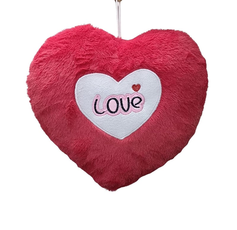 RVA RVA Love Heart Shape Soft Plush Pillow Gift for Valentine Day Someone Special I Love You Heart Pillow for Girlfriend Wife Birthday Heart Love Fur Throw Pillow Cushion Red 35 Cm