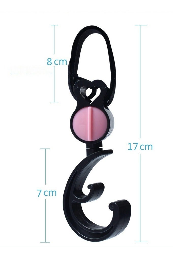 Mr. Penda 4 Pack Baby Stroller Hooks for Hanging Diaper Bags, Mommy Bag and Convenient Stroller Accessories, Organizer Hooks, Clips for Strollers Pushchair Buggy (Black) - Image 2