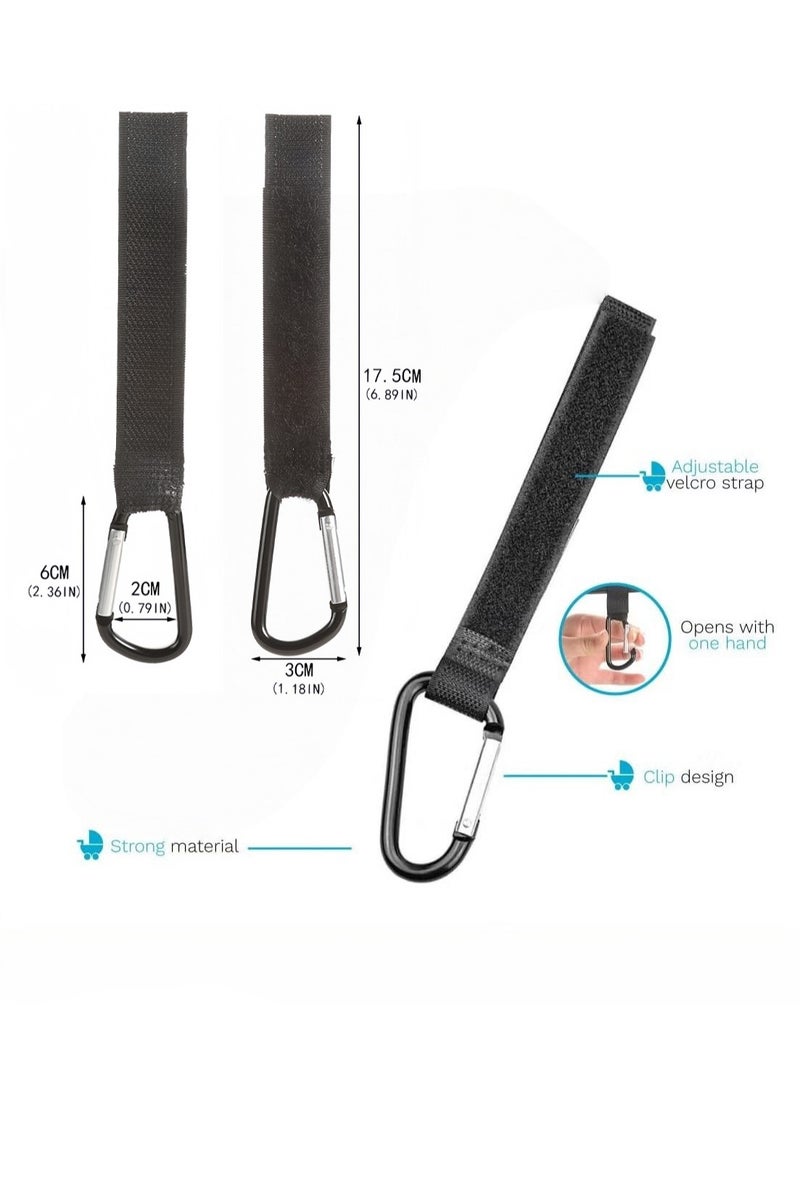 Mr. Penda 4 Pack Baby Stroller Hooks for Hanging Diaper Bags, Mommy Bag and Convenient Stroller Accessories, Organizer Hooks, Clips for Strollers Pushchair Buggy (Black) - Image 3