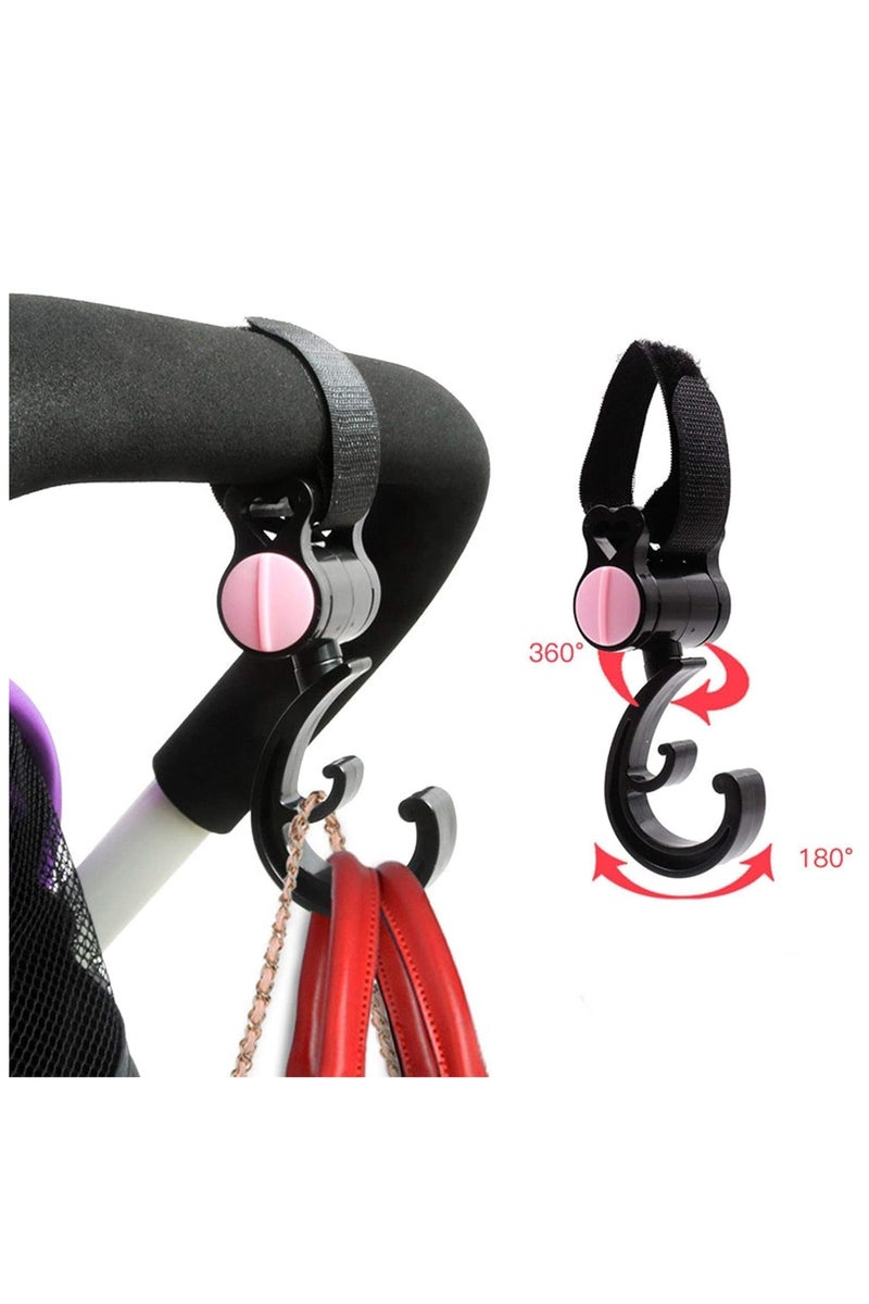 Mr. Penda 4 Pack Baby Stroller Hooks for Hanging Diaper Bags, Mommy Bag and Convenient Stroller Accessories, Organizer Hooks, Clips for Strollers Pushchair Buggy (Black) - Image 4