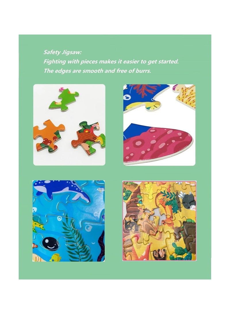 Jigsaw Puzzles for Kids Ages 3-5, 6-8, 8-10, Children Colorful Fun Animal Shaped Puzzle Learning Educational Toys Gifts Games for Boys and Girls (Crocodile-154 PCS) - Image 4