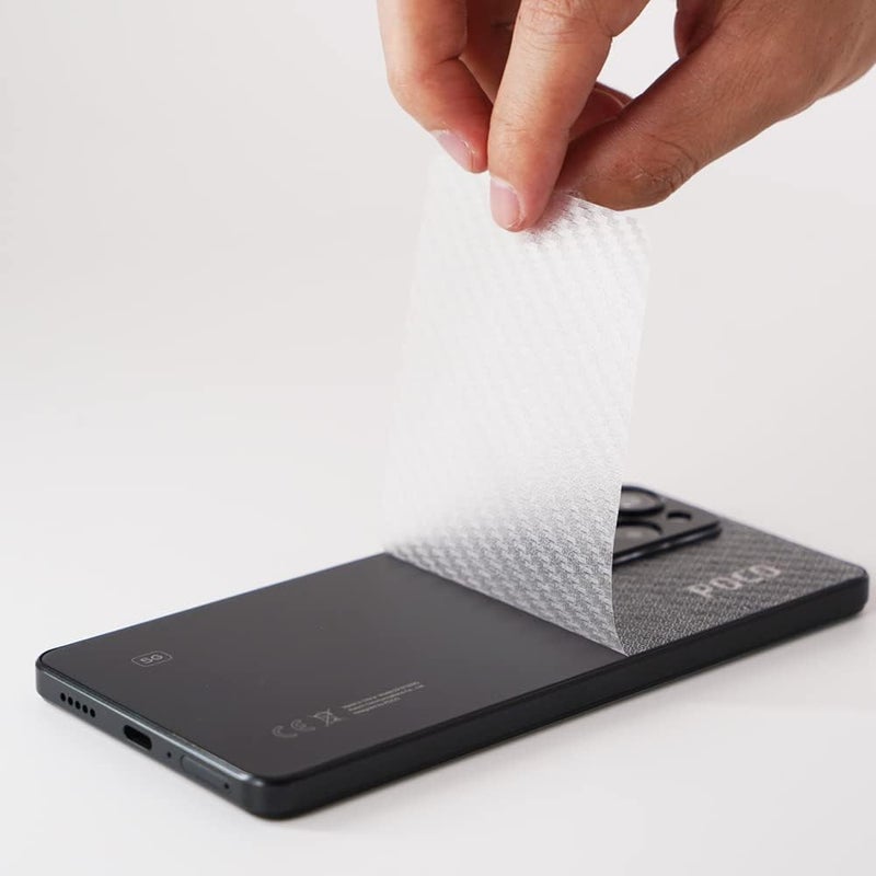 ايبيويند إيبياويند لشاومي بوكو X5 برو 5G واقي شاشة 6.67 بوصة، عبوة من قطعتين من الزجاج المقسى بصلابة 9H، مع قطعة واحدة من واقي عدسة الكاميرا، قطعة واحدة من فيلم ألياف الكربون للخلف، سهل التركيب - Image 4