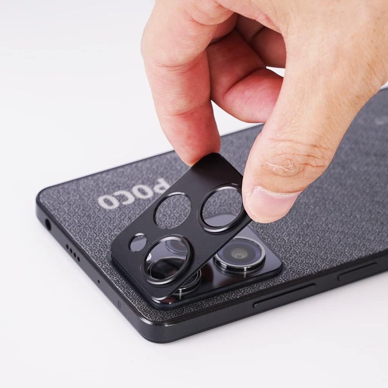 ايبيويند إيبياويند لشاومي بوكو X5 برو 5G واقي شاشة 6.67 بوصة، عبوة من قطعتين من الزجاج المقسى بصلابة 9H، مع قطعة واحدة من واقي عدسة الكاميرا، قطعة واحدة من فيلم ألياف الكربون للخلف، سهل التركيب - Image 5
