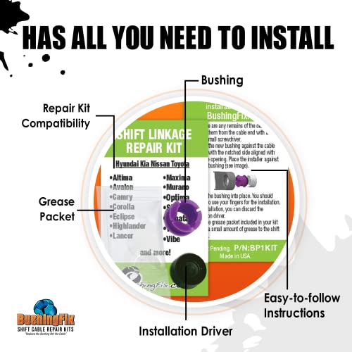 BushingFix.com BushingFix BP1Kit - Automatic Transmission Shift Cable Bushing Repair Kit, Replacement Shifter Cable Bushing, Quality Transmission Repair Kit, Compatible with Nissan, Toyota, Hyundai, and Other Brands - Image 2