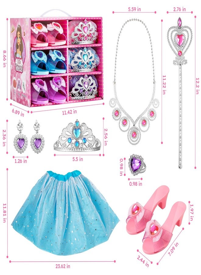 ShyLizard Princess Dress Up Sets for Girls 4-6, Costumes Set with Princess Dresses, Shoes and Accessories, Kids' Dress Up Play Toy for 3 4 5 6 Year old Toddler Girl Birthday Gift - Image 2