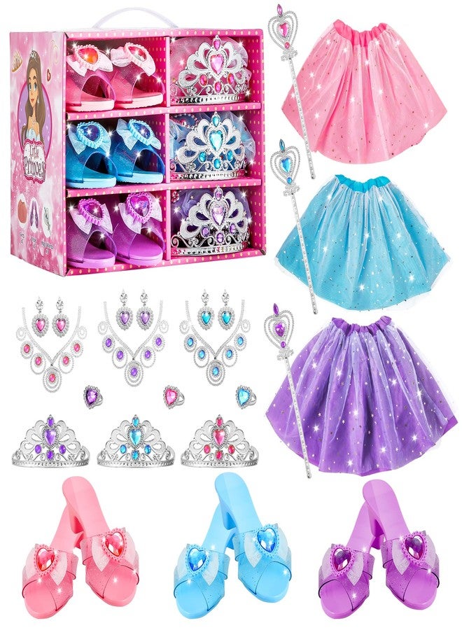 ShyLizard Princess Dress Up Sets for Girls 4-6, Costumes Set with Princess Dresses, Shoes and Accessories, Kids' Dress Up Play Toy for 3 4 5 6 Year old Toddler Girl Birthday Gift - Image 1