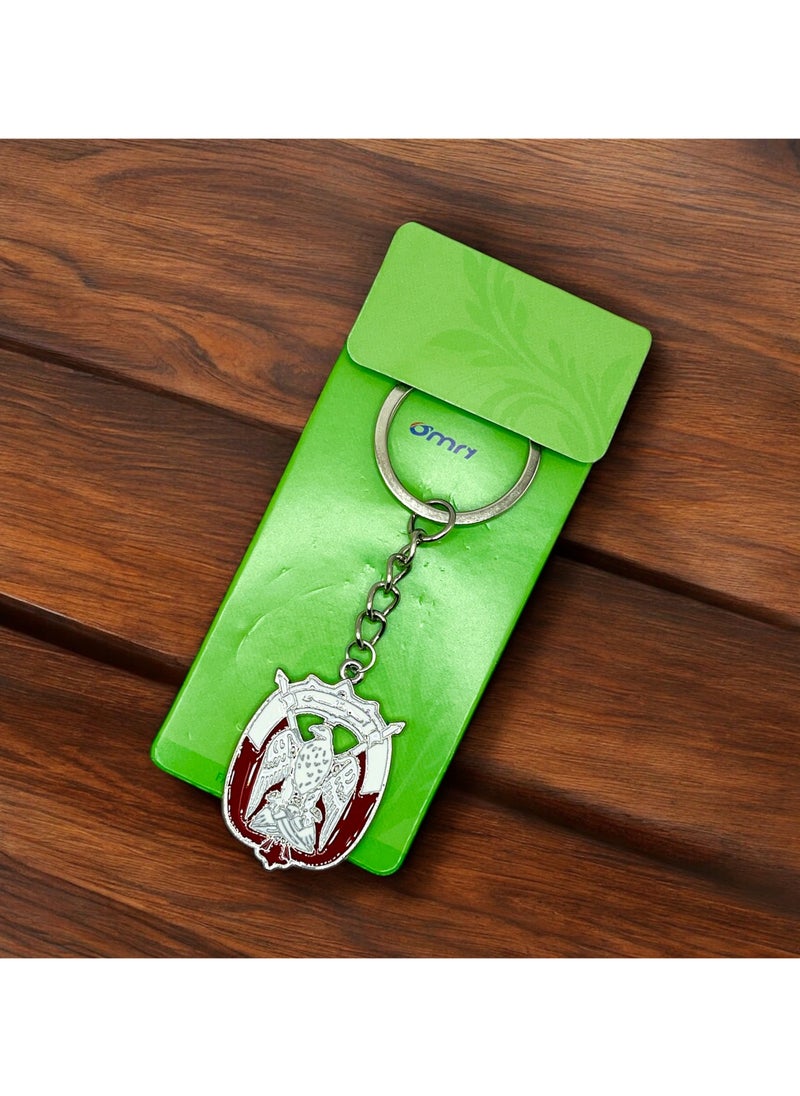 MARIO DRAFTS Mario drafts Decorative Bird Design Metal Keychain, Silver and Red Enamel, Chain Link Style  - Image 3