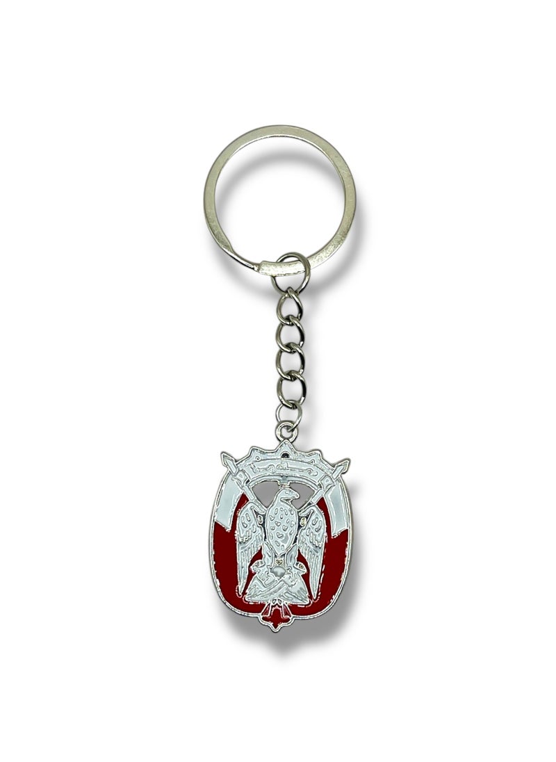 MARIO DRAFTS Mario drafts Decorative Bird Design Metal Keychain, Silver and Red Enamel, Chain Link Style  - Image 1
