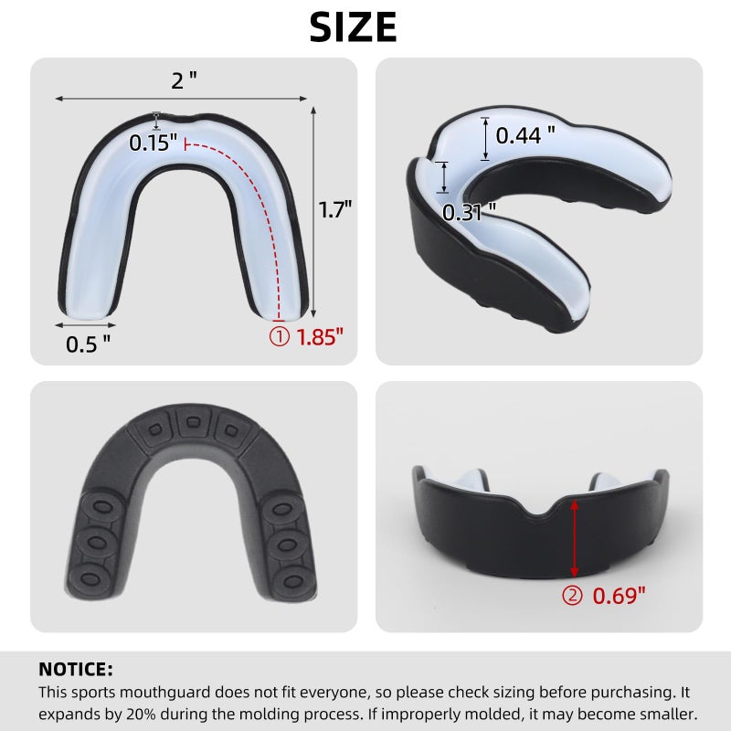 HIAARO 6 Pack Sports Mouthguard, Kids & Youth Mouth Guard with Case for Boxing, MMA, Hockey, Soccer, Basketball, Size S - Image 2