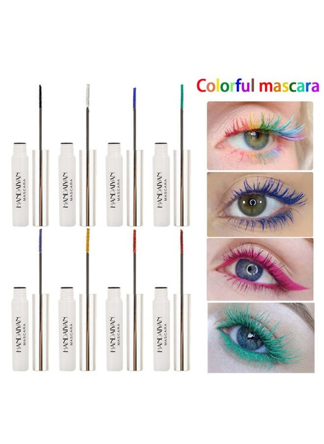 BONNIE CHOICE 9 Colors Colored Mascara Set for Eyelashes, Red Pink Purple Blue White Black Rainbow Colorful Mascara Waterproof Charming Long Lasting Voluminous Mascara Eye Makeup Gifts for Women  - Image 2