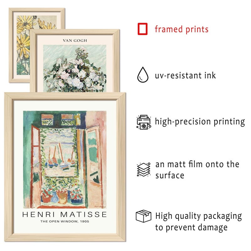 ANERZA 16 PCS Framed Sage Green Wall Art Decor, Matisse Wall Prints for Bedroom, Gallery Wall Frame Set, Abstract Posters for Living Room Aesthetic, Collage Kit Pictures, Boho Dorm Home Decor - Image 3