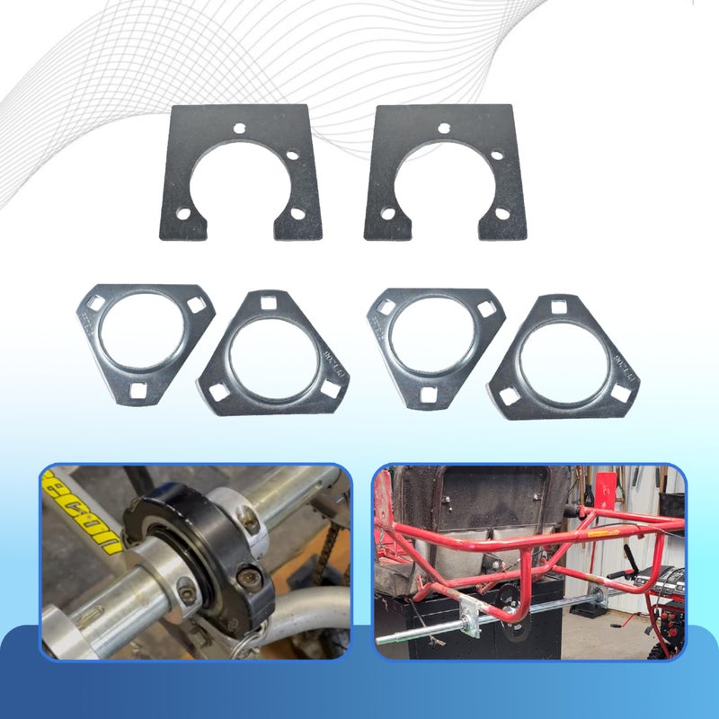 GUCIDDAK Go-Kart 1" Live Axle Bearing Kit with 3 Hole Flangettes Mount Hangers,for Go Kart Mini Bike Manco Murray Yef Dog for Drift Trike Off Road ATV Minibike DIY Go Cart Parts - Image 3