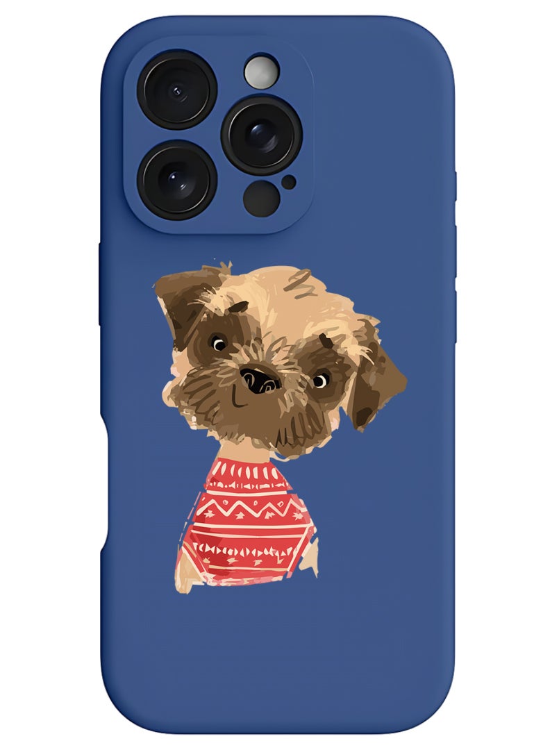 Theodor iPhone 16 Pro Max Blue Protective Slim Fit Case Liquid Silicone Cover with Full Body Protection Anti-Scratch Shockproof Case For iPhone - Dollar bag - Image 1