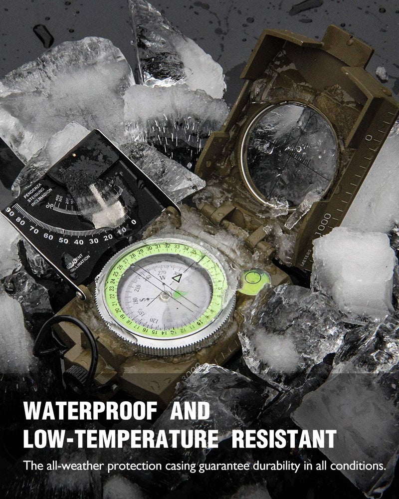 Eyeskey Multifunctional Military Metal Sighting Navigation Compass with Inclinometer | Impact Resistant & Waterproof Compass for Hiking, Camping, Boy Scout (Green) - Image 5