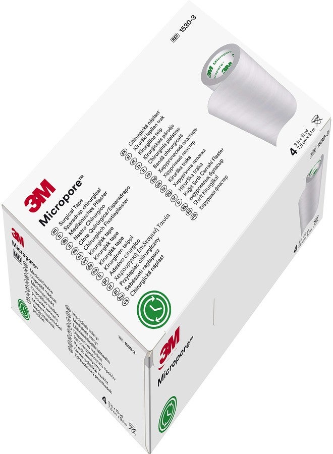 Micropore 3M™ Micropore™ Surgical Tape 1530-3, 3 inch x 10 yard (7,5cm x 9,1m), 4 rolls/box - Image 1