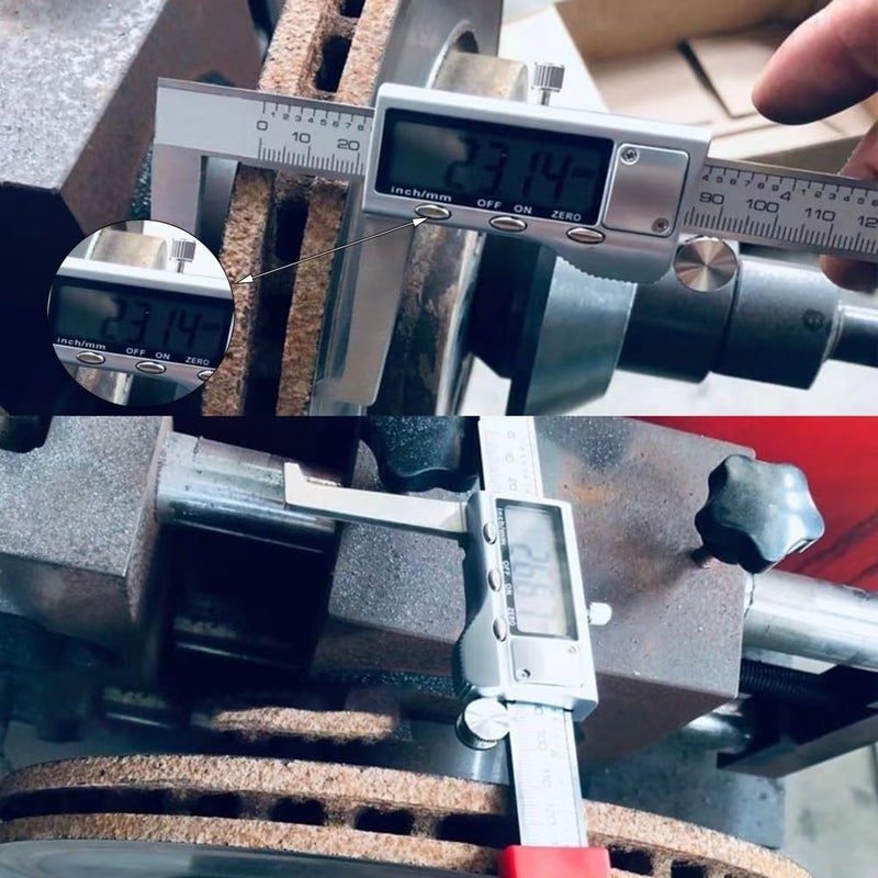 فرجار رقمي 0-150 مم أداة قياس سمك وسادة قرص الفرامل من الفولاذ المقاوم للصدأ - Image 4