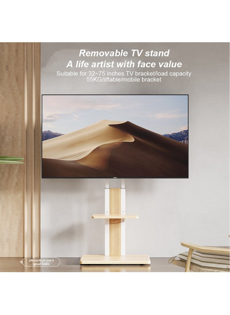 FlashHawk Wooden Floor TV Stand with MDF Tray and Wheels for 26-75 inches Screen TVs for Home Office,VESA 600*400 MM,Load Bearing 50KG  - Image 2