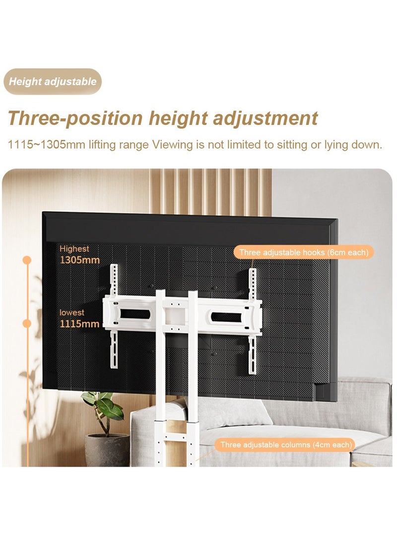 FlashHawk Wooden Floor TV Stand with MDF Tray and Wheels for 26-75 inches Screen TVs for Home Office,VESA 600*400 MM,Load Bearing 50KG  - Image 4