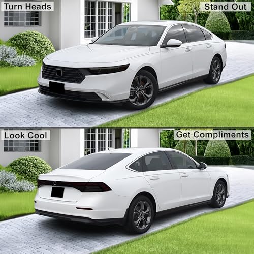 BOGAR TECH DESIGNS تصاميم بوغار تك لتجهيزات الإضاءة الأمامية والخلفية وعلامات الجوانب مع فيلم تظليل متوافق مع هوندا أكورد 20232025 داكن الدخان - Image 3