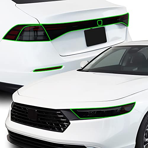 BOGAR TECH DESIGNS تصاميم بوغار تك لتجهيزات الإضاءة الأمامية والخلفية وعلامات الجوانب مع فيلم تظليل متوافق مع هوندا أكورد 20232025 داكن الدخان - Image 1