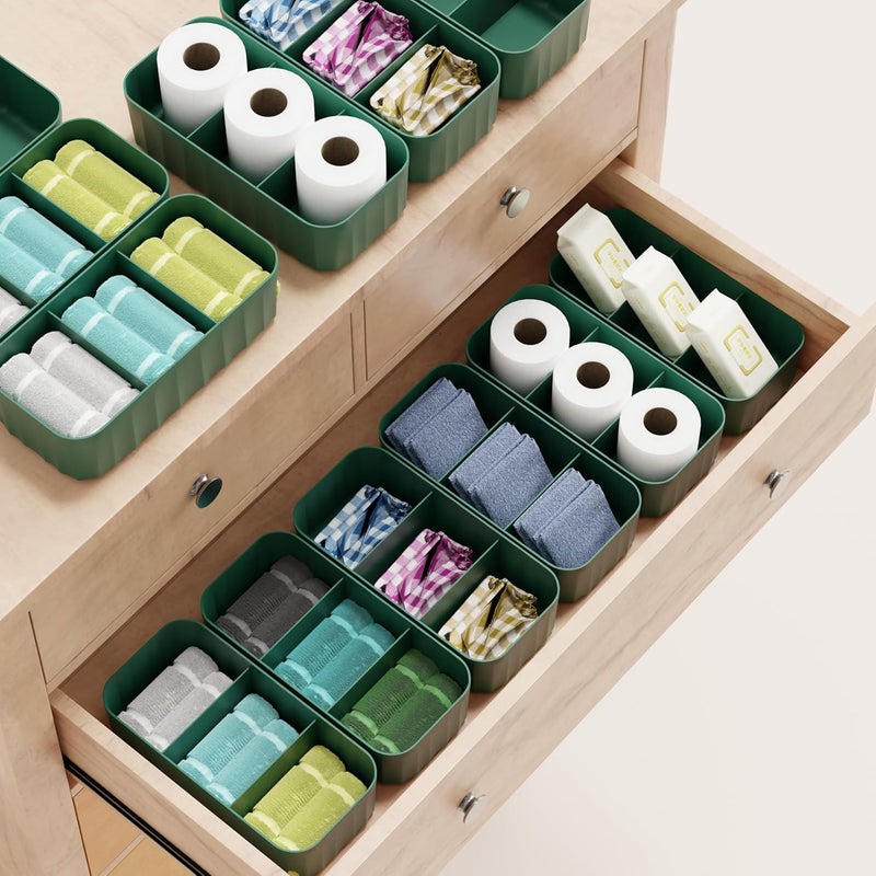 OCRETA Innerwear Organiser Bra Organizer for Wardrobe Organizer for Clothes Socks Organizer for Wardrobe Undergarments Organizer for Women Panty Organiser for Wardrobe Pack of GREEN 6 - Image 5