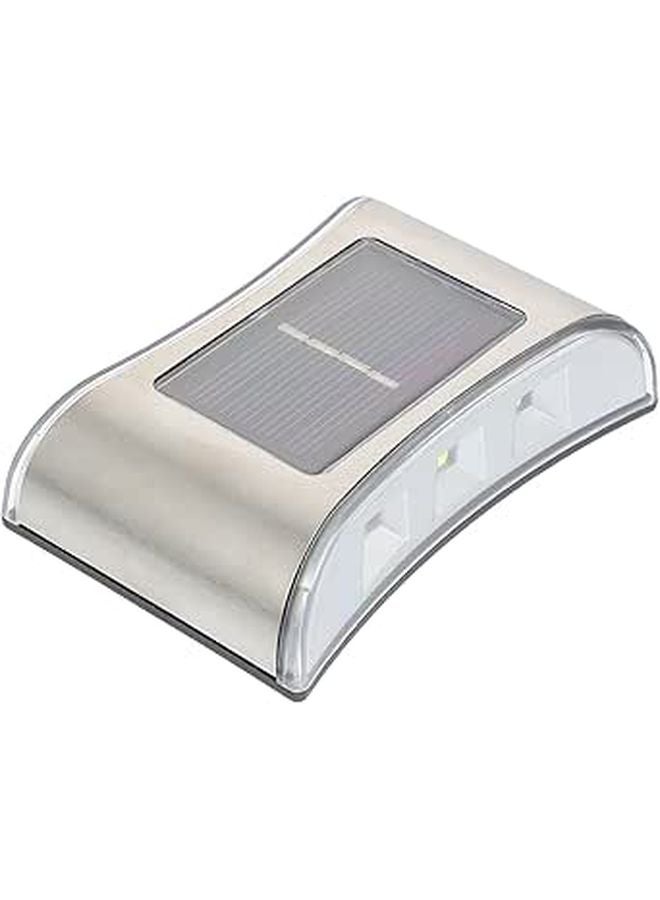 Solar LED Wall Lamp Outdoor Waterproof Garden Light Stainless Steel 6 LED Down Lighting - Image 1
