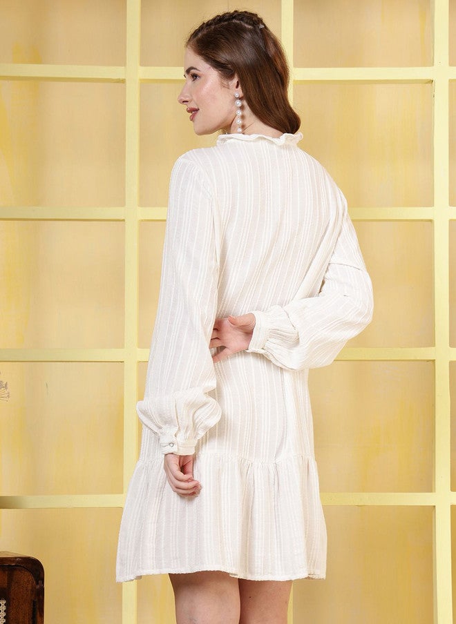 Rue Collection فستان قميص أبيض مزود بأزرار للنساء - Image 5