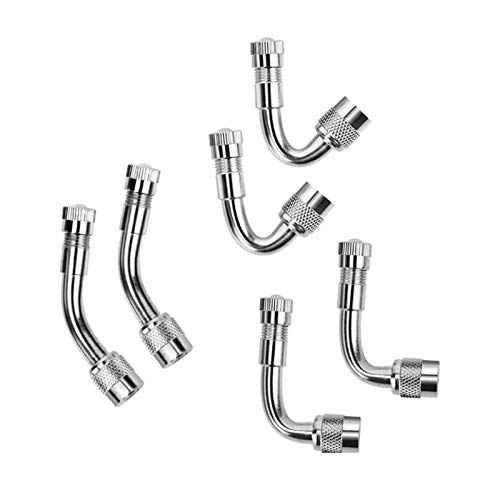 YIENAKFUN 6 PCS Metal Valve Stem Extenders 45 Degree 90 Degree 135 Degree schrader valve extender Universal Valve Stem Extensions for Dual Wheels Passenger Cars Stroller RV Motorcycles Bicycles Trailers - Image 1