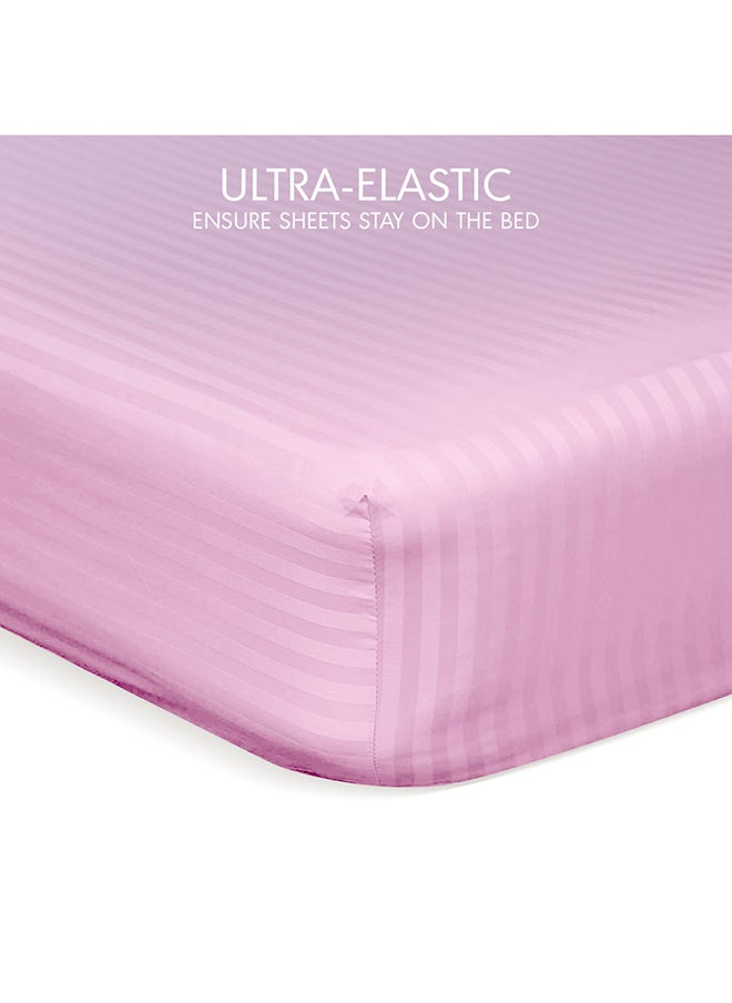 Hotel Linen Klub Hotel Linen Klub Down Alternative Comforter  Set -Ultra Soft Brushed Stripe Microfiber Fabric, 200GSM Soft Fibersheet Filling, Size : King  240 x 260cm , Color:  Pink  - Image 5