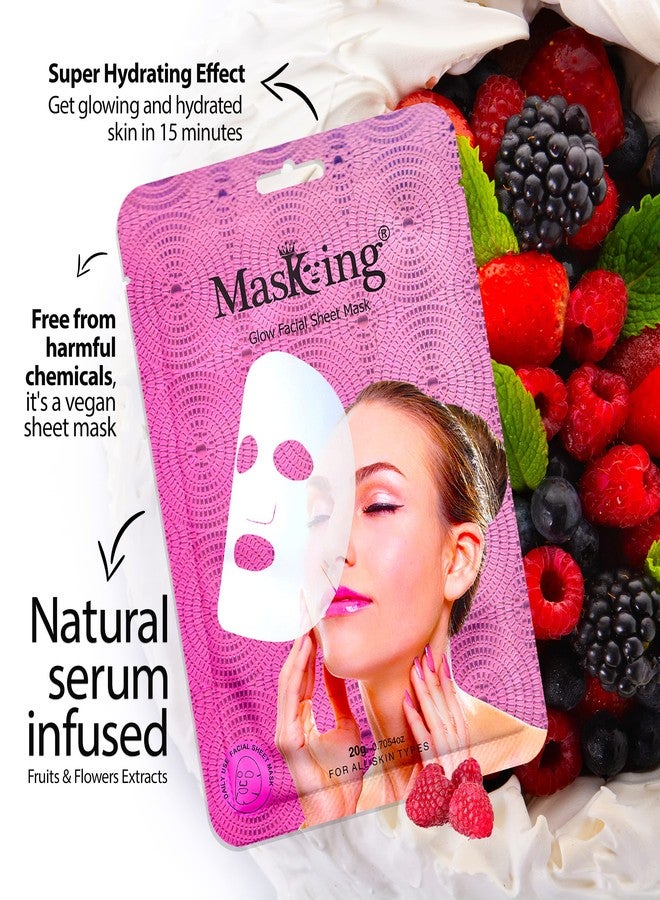 Masking Aloe vera and glow Facial sheet mask for Glowing skin and hydrating, ideal for men and women pack of 2 - Image 3