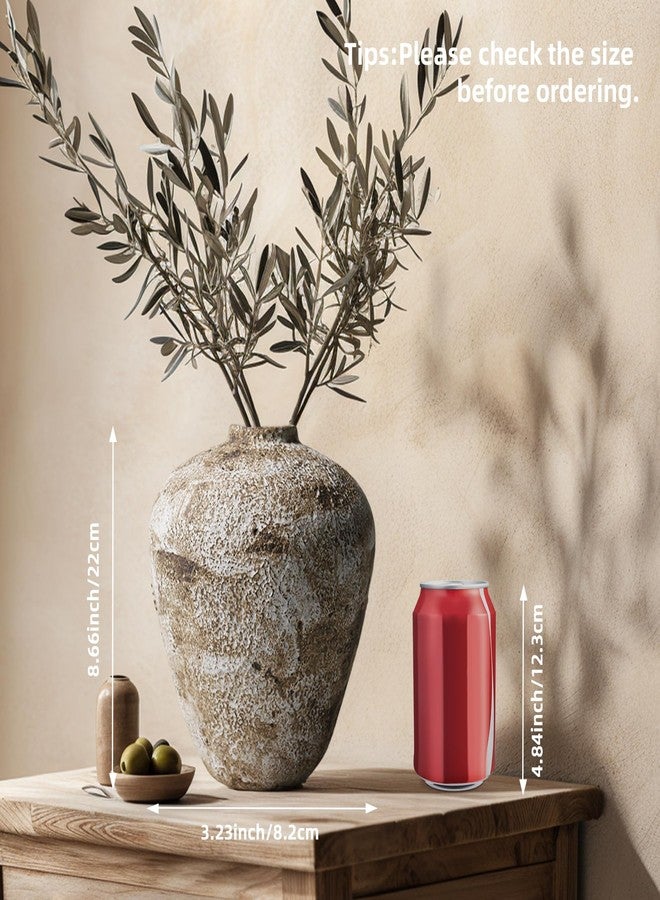 DIF DECO Ceramic Vase,Flower Vases Home Decor,Rustic Vintage Decorative Boho Vase for Centerpiece Table,Room,Bathroom,Wall,Bedroom,Living Room,Kitchen,Office Decorations,8.66 inch Retro Brown - Image 2