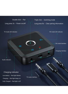 SYOSI Bluetooth 5.2 Transmitter Receiver for TV with AUX 3.5 Lower Latency with Qualcomm CSR Chip Hi-Fi Sound Wide Compatibility Supports all APT encoding systems APTX Adaptive Audio Adapter for TV  - Image 4