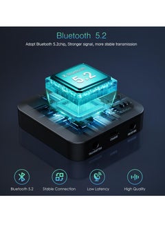 SYOSI Bluetooth 5.2 Transmitter Receiver for TV with AUX 3.5 Lower Latency with Qualcomm CSR Chip Hi-Fi Sound Wide Compatibility Supports all APT encoding systems APTX Adaptive Audio Adapter for TV  - Image 2