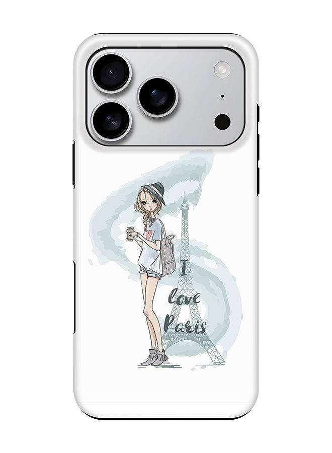 Stylizedd Tough Pro Magnetic Case for iPhone 17 Pro, Dual Layer hybrid PC + TPU Mobile Cover Matte -  I Love Paris - Image 1