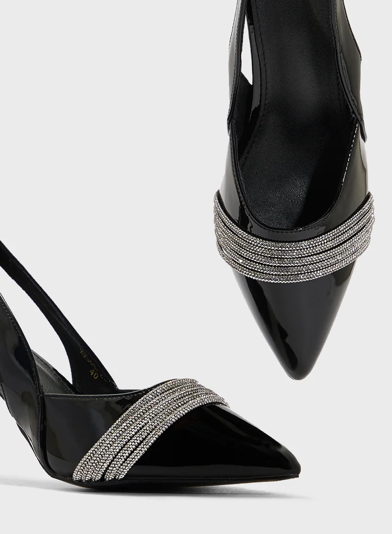 Ella Limited Edition Diamante Heeled Pump