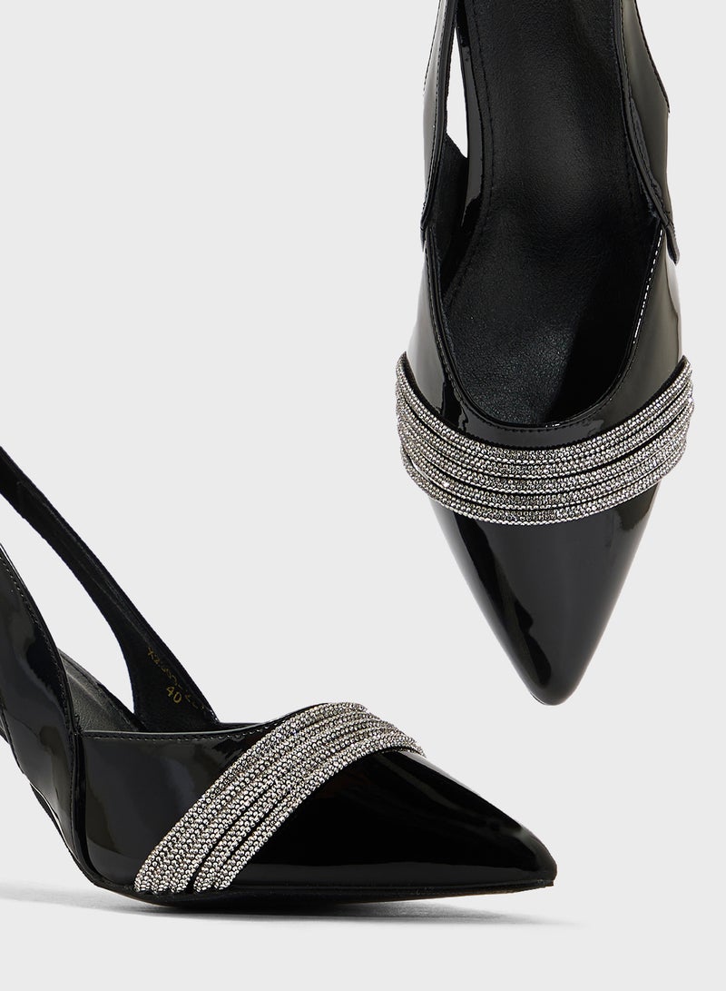 Ella Limited Edition Diamante Heeled Pump  - Image 4