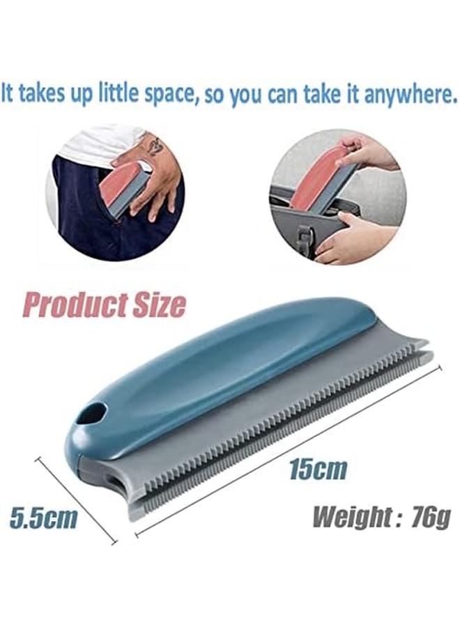 SHOWAY 2Pcs Pet Hair Remover Brush Pet Hair Detailer With Comfortable Handle Efficient Dog And Cat Hair Remover For Car Furniture Carpet Clothes Bed Sofa Blinds Chairs Blue Plus Red - Image 3