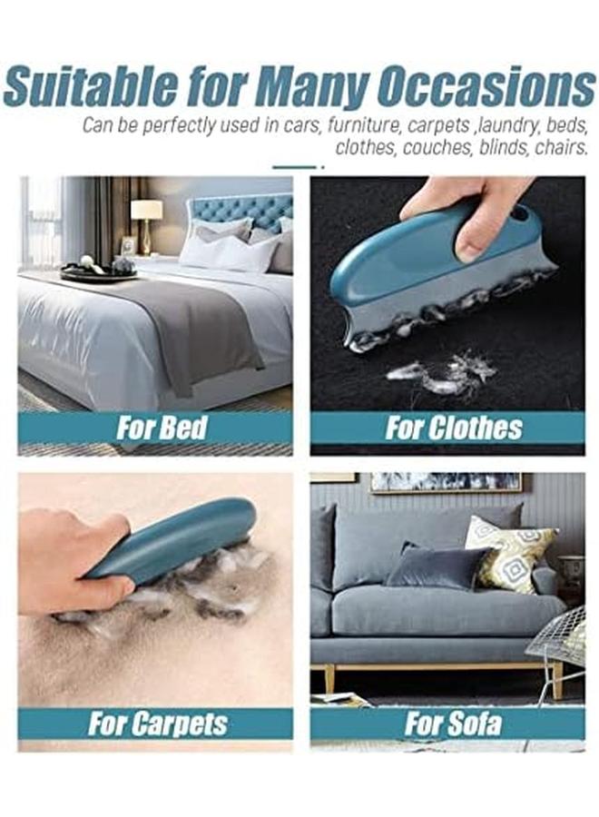 SHOWAY 2Pcs Pet Hair Remover Brush Pet Hair Detailer With Comfortable Handle Efficient Dog And Cat Hair Remover For Car Furniture Carpet Clothes Bed Sofa Blinds Chairs Blue Plus Red - Image 4