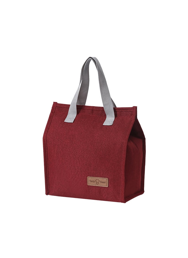 Generic - Convenient large capacity thermal insulation bag office worker packing lunch bag aluminum foil portable lunch box bag wholesale Wine Red - Image 1