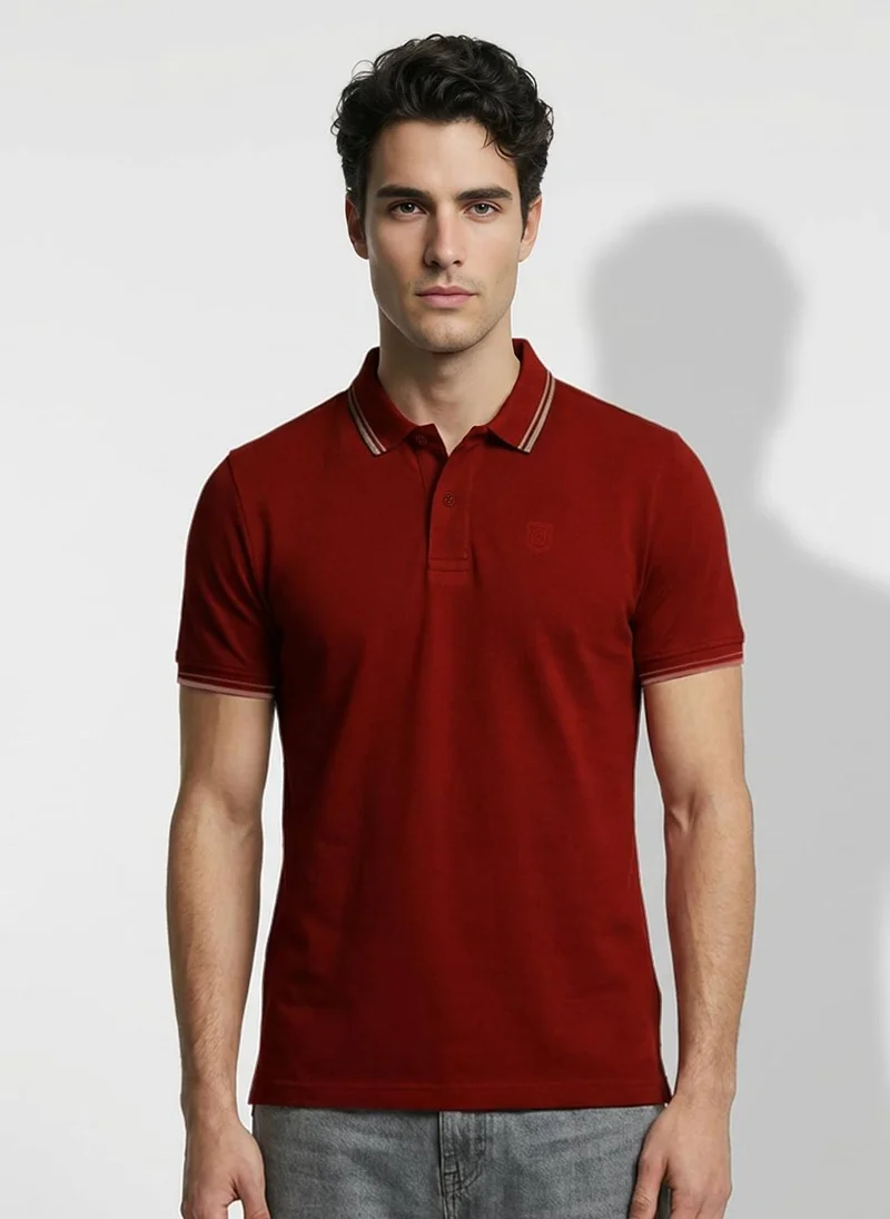 بيينغ هيومان Men Brand Logo Polo Collar T-shirt