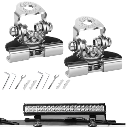 STHIRA®1 Pair Off-Road Vehicle Hood LED Light Mounting Brackets, Stainless Steel LED Pod Light Hood Mount for Trucks, SUVs, 4x4, Jeep, Off-Road Driving Lights Accessories - Image 1